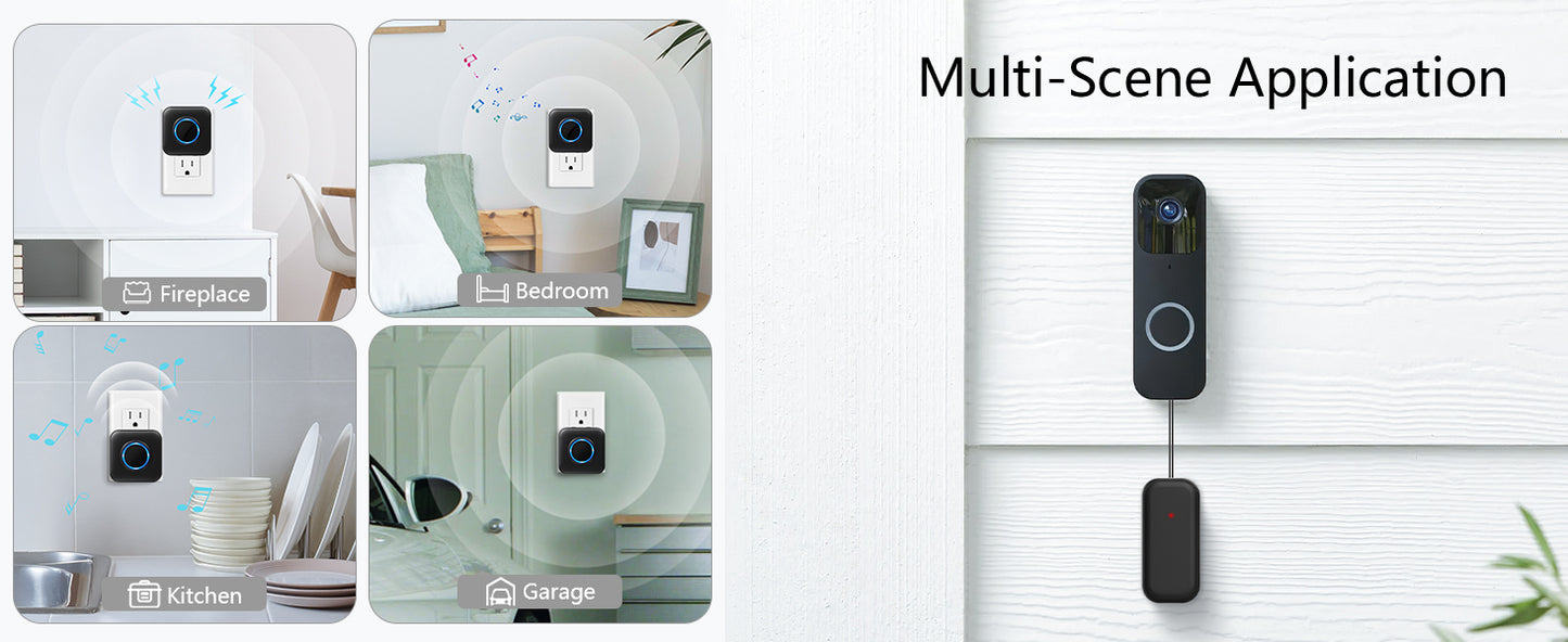 BestHomeSecuritys Wireless Doorbell Chime for Blink Video Doorbell – Plug-in Receiver Extender with Long Range, Easy Setup & Loud Adjustable Volume | SmartHome