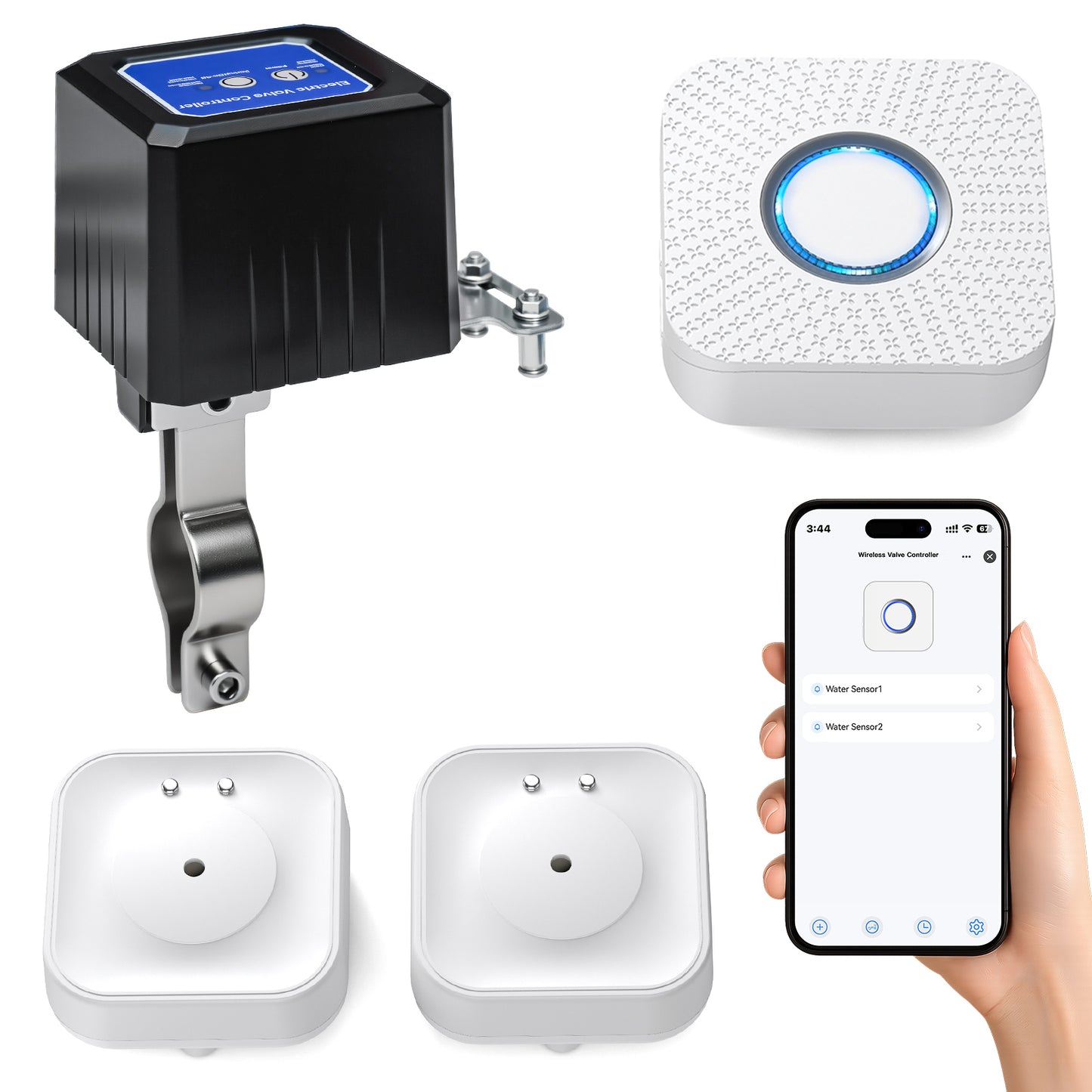 BestHomeSecuritys Smart Water Leak Detector & Automatic Shut-Off Valve Kit – Protect Your Home with Real-Time Alerts and Long Battery Life
