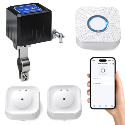 BestHomeSecuritys Smart Water Leak Detector & Automatic Shut-Off Valve Kit – Protect Your Home with Real-Time Alerts and Long Battery Life