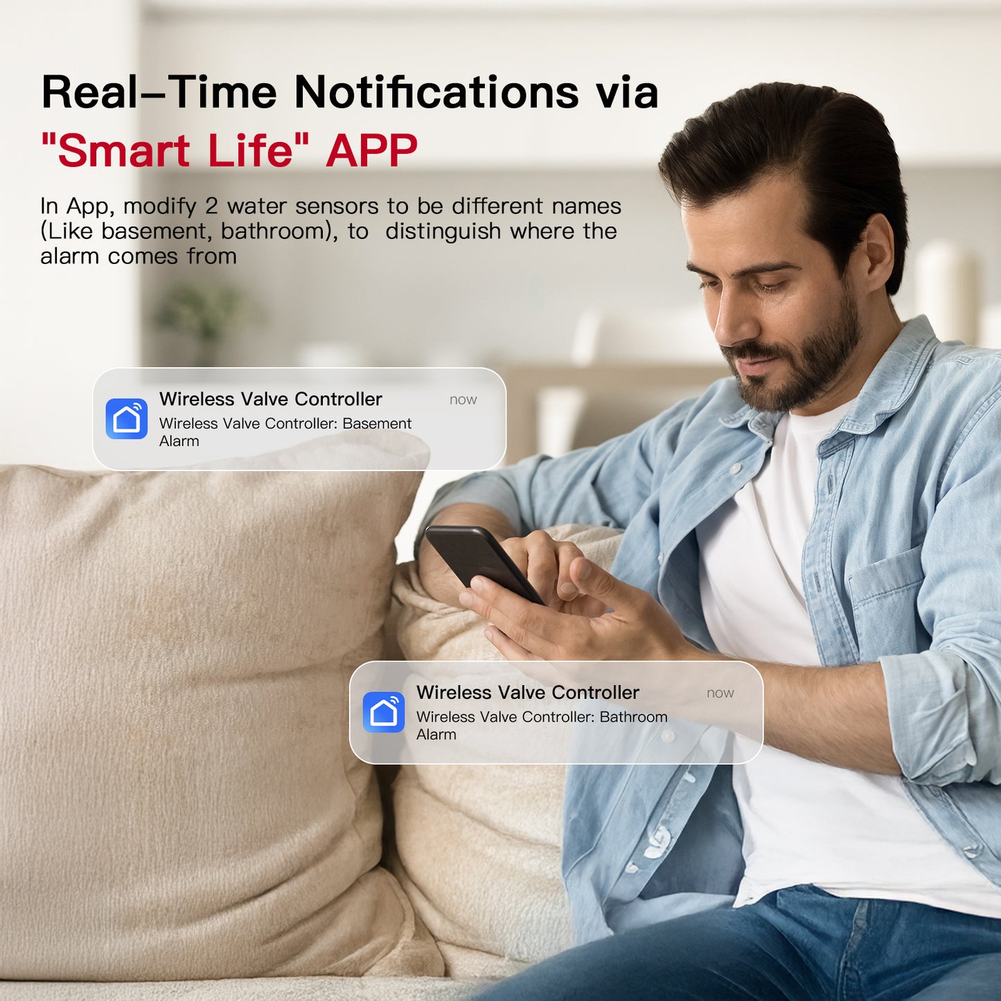 BestHomeSecuritys Smart Water Leak Detector & Automatic Shut-Off Valve Kit – Protect Your Home with Real-Time Alerts and Long Battery Life