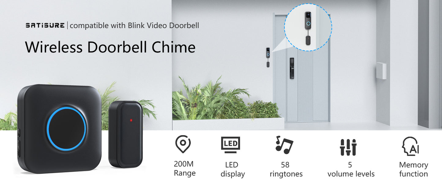 BestHomeSecuritys  Wireless Doorbell Chime for Blink Video Doorbell – Plug-in Receiver Extender with Long Range, Easy Setup & Loud Adjustable Volume | SmartHome